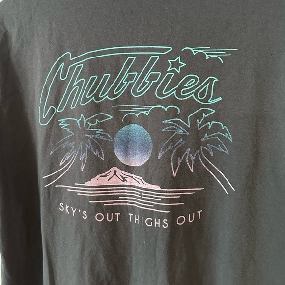 Chubbies Sky’s Out Thighs Out Cotton Blend Relaxed Beachy Tropical T-Shirt Sz L - Picture 4 of 7